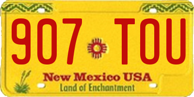 NM license plate 907TOU