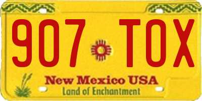 NM license plate 907TOX
