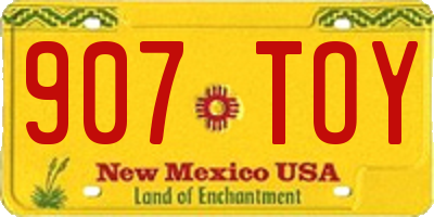NM license plate 907TOY