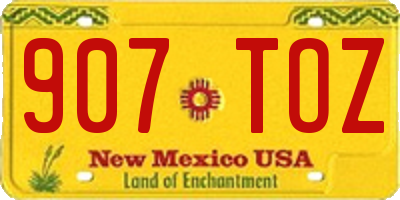 NM license plate 907TOZ