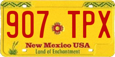 NM license plate 907TPX