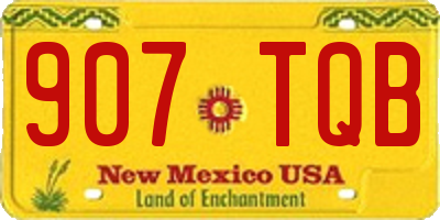 NM license plate 907TQB