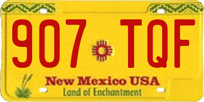 NM license plate 907TQF