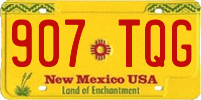 NM license plate 907TQG