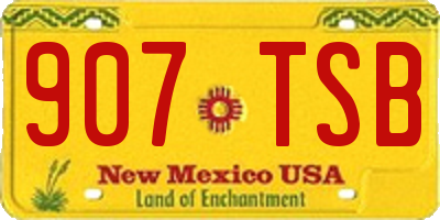 NM license plate 907TSB