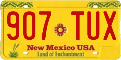 NM license plate 907TUX
