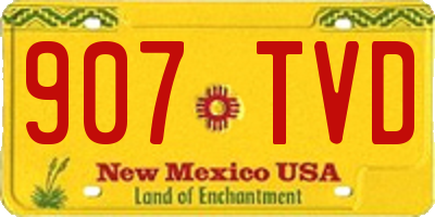 NM license plate 907TVD