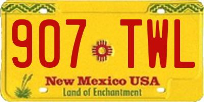 NM license plate 907TWL