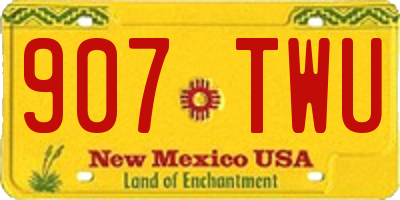 NM license plate 907TWU