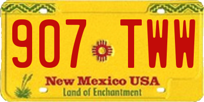 NM license plate 907TWW