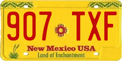 NM license plate 907TXF