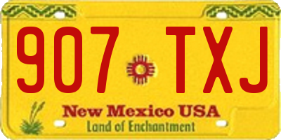 NM license plate 907TXJ