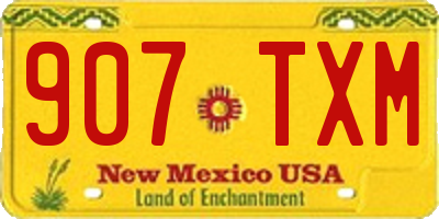 NM license plate 907TXM