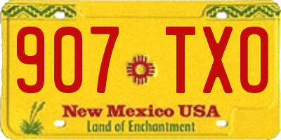 NM license plate 907TXO