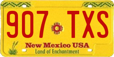 NM license plate 907TXS