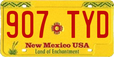 NM license plate 907TYD