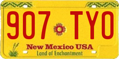 NM license plate 907TYO