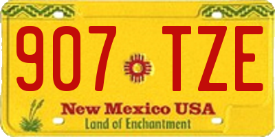 NM license plate 907TZE