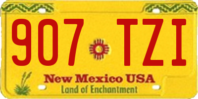 NM license plate 907TZI