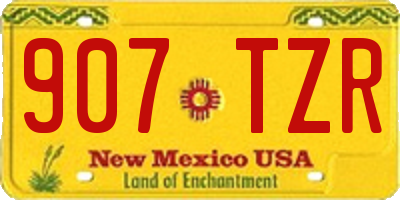 NM license plate 907TZR