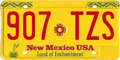 NM license plate 907TZS