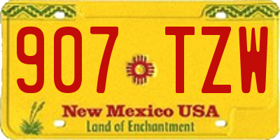 NM license plate 907TZW