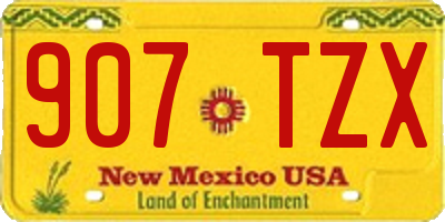 NM license plate 907TZX