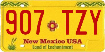 NM license plate 907TZY