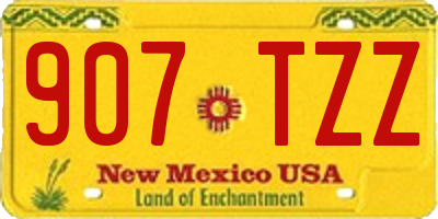 NM license plate 907TZZ