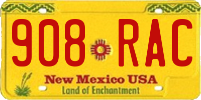 NM license plate 908RAC