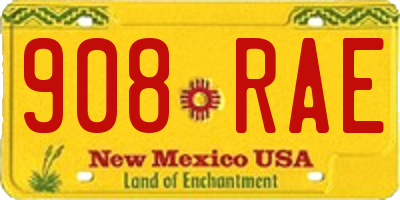 NM license plate 908RAE