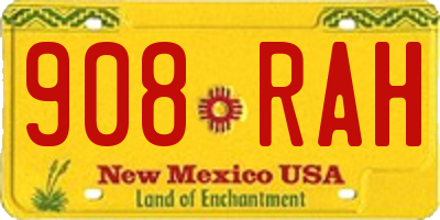 NM license plate 908RAH