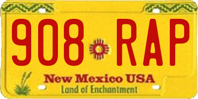 NM license plate 908RAP