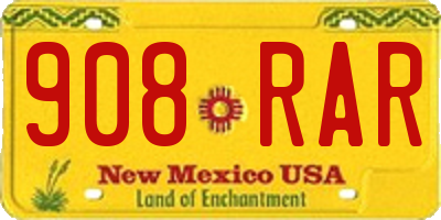NM license plate 908RAR