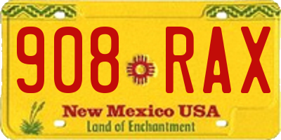 NM license plate 908RAX