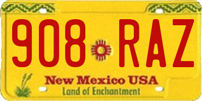 NM license plate 908RAZ