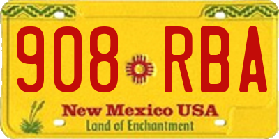 NM license plate 908RBA