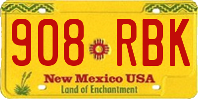 NM license plate 908RBK