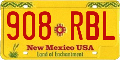 NM license plate 908RBL