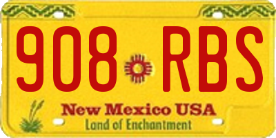 NM license plate 908RBS