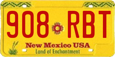 NM license plate 908RBT