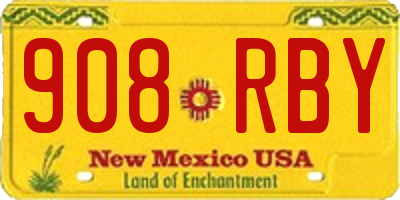 NM license plate 908RBY