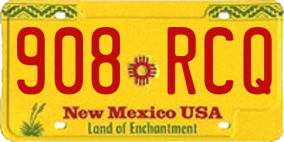 NM license plate 908RCQ