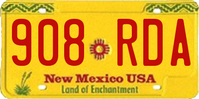 NM license plate 908RDA