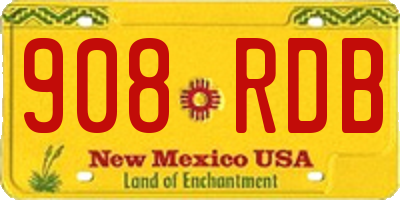 NM license plate 908RDB