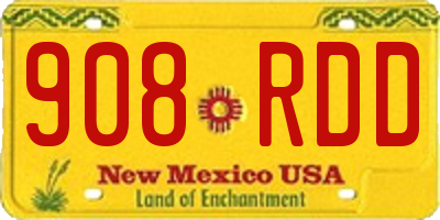 NM license plate 908RDD