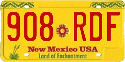 NM license plate 908RDF