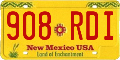 NM license plate 908RDI
