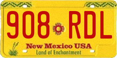 NM license plate 908RDL