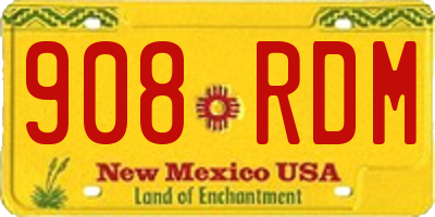 NM license plate 908RDM